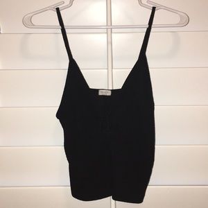 Brandy Melville Black Tie Up Tank Top
